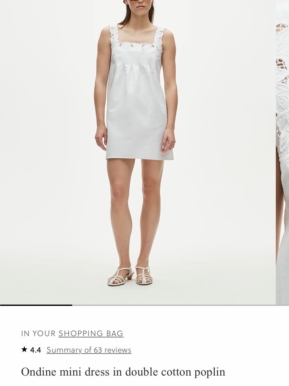 J. Crew White Ondine Mini Dress with Eyelet Straps